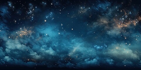 Fototapeta premium Party background banner panorama long - firework fireworks on rustic dark blue night sky texture