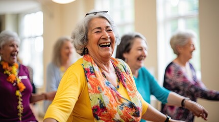 Senior women in a dance class
