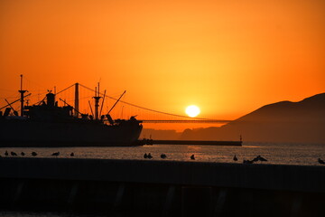 Obraz premium San Francisco | Golden Gate Bridge | Sundown