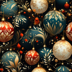 Christmas Seamless Pattern, Infinite Digital Paper, Generative AI