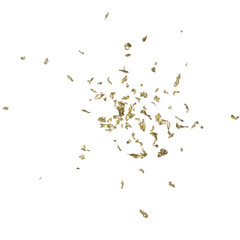 Shiny Flakes of Gold Foil leaf isolated graphic design texture - element