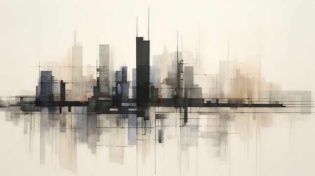 Bold stroke cityscape silhouette