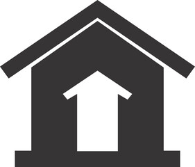 home and building icon black flat vector 