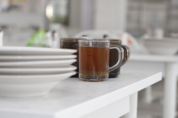 cup of tea on a table