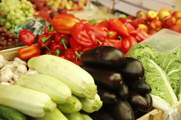 fresh vegetables on market