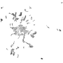 Obraz premium Silver Foil flakes isolated on transparent background