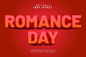 Romance day editable text effect 3 dimension emboss modern style