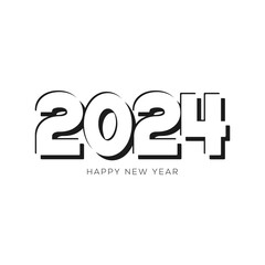 New Year logo. 2024 calendar design elements elegant contrast numbers layout. Happy new year 2024 logo design.