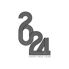 New Year logo. 2024 calendar design elements elegant contrast numbers layout. Happy new year 2024 logo design.