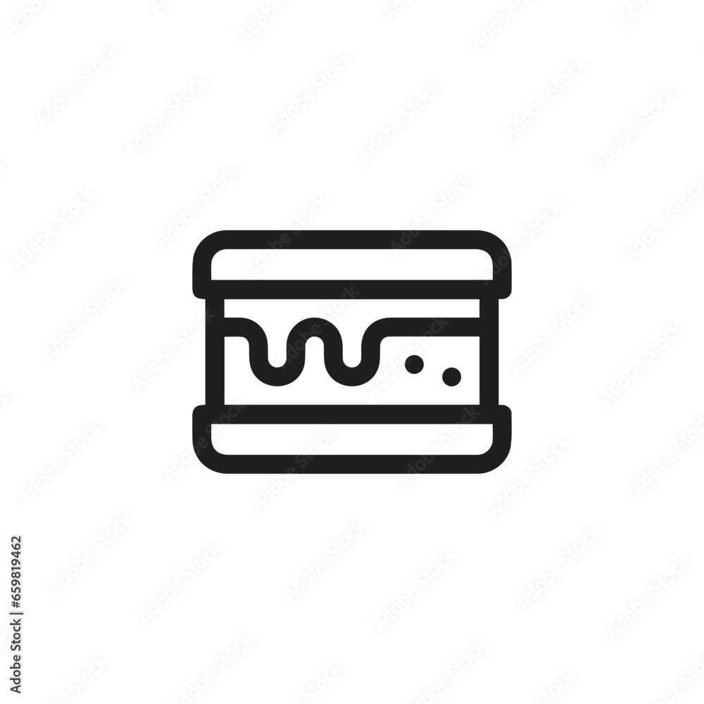 Poster brownie icon vector. linear style sign for mobile concept and web design. brownie symbol illustratio