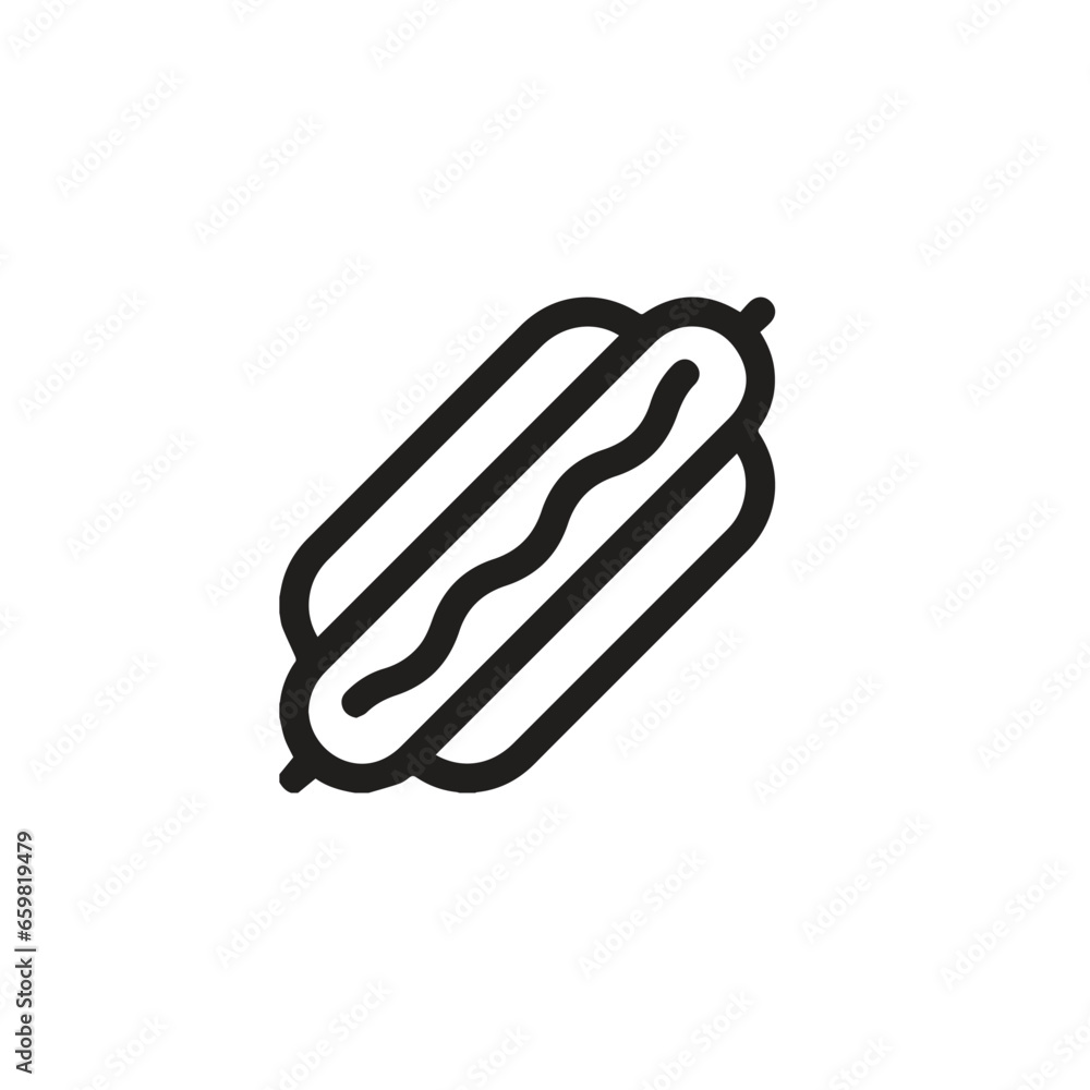 Poster hot dog icon vector. linear style sign for mobile concept and web design. hot dog symbol illustratio