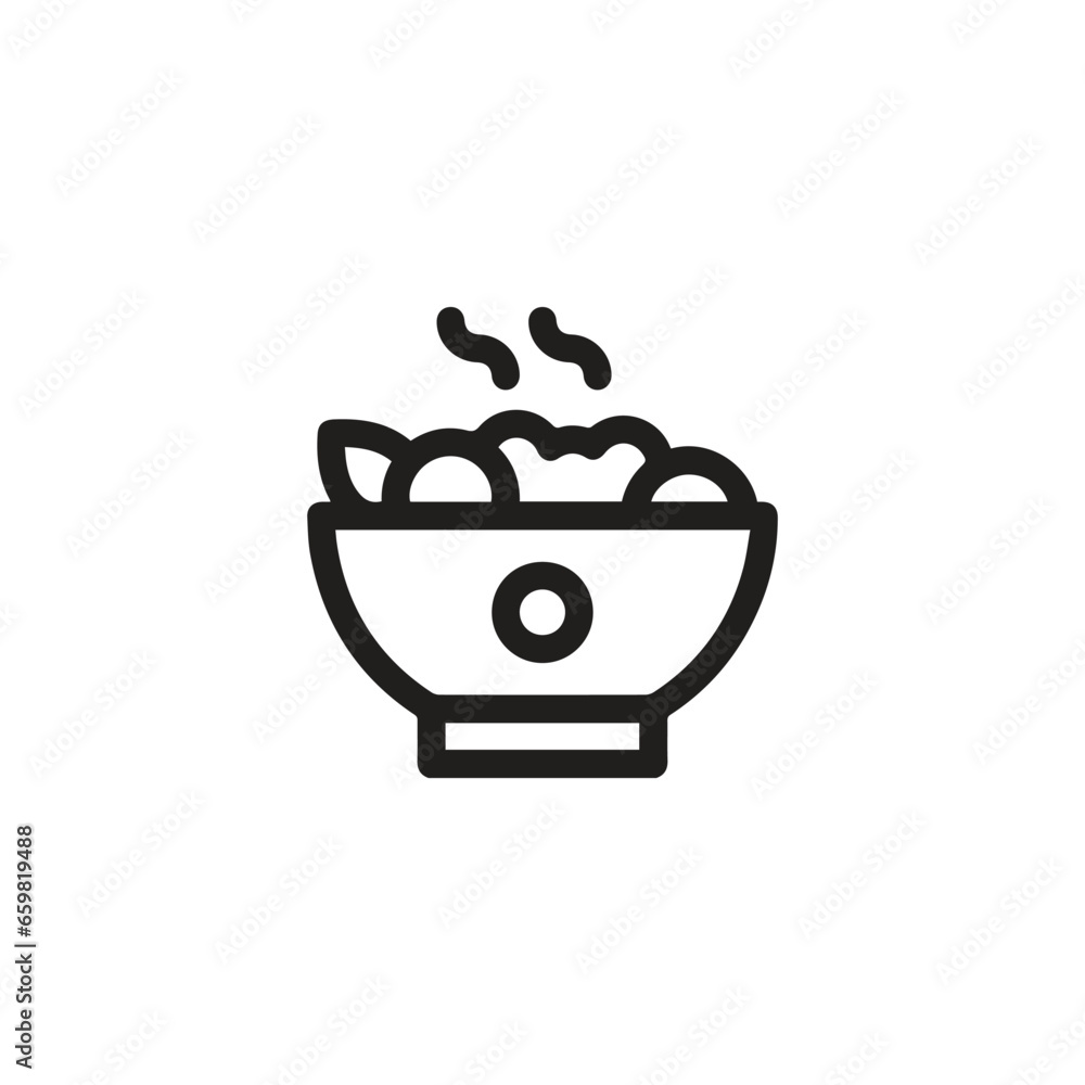 Poster salad icon vector. linear style sign for mobile concept and web design. salad symbol illustration. p