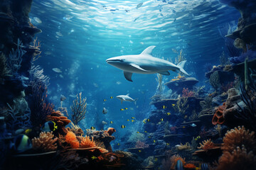 Fototapeta premium Sea life generative ai illustration