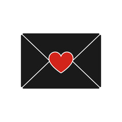 Mail icons with heart. Envelope sign. Illustration.
