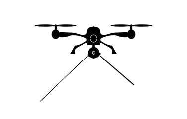 camera drone icon on white background