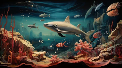 Fotobehang Sea life generative ai illustration © allasimacheva