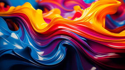 Abstract Flow Waves and Paint Bubbles in 3D Liquid Wallpaper