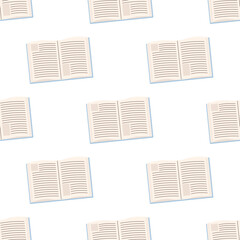 Obraz premium Seamless pattern book, notes, notebook library.