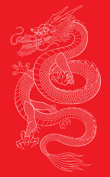中国や日本の龍のイラスト　辰年の年賀状イラスト素材