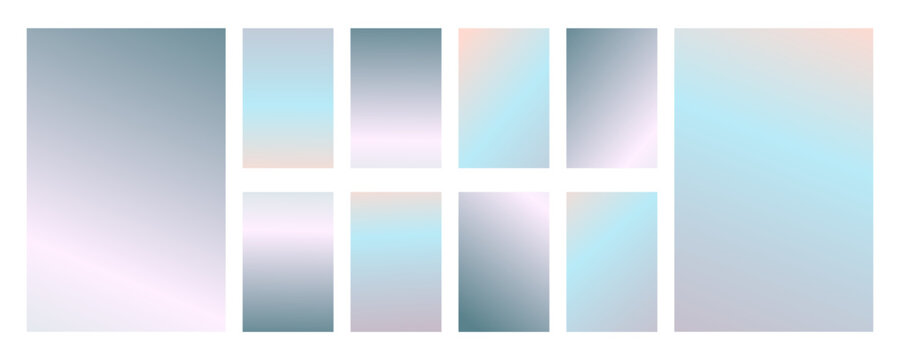 Winter pastel colored gradient. Simple soft background set