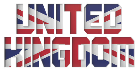 Flag with The Word UNITED KINGDOM
