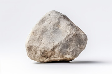 An AI generated image of a stone rock on a white background isolated.