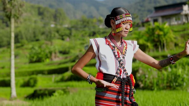 Woman Dancing In Traditional Ifugao Clothing