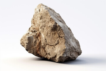 An AI generated image of a stone rock on a white background isolated.