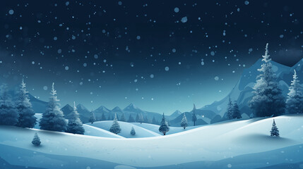 Naklejka premium 雪が降る冬の風景