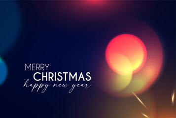Merry Christmas and Happy New Year abstract bokeh background with ligt effect.