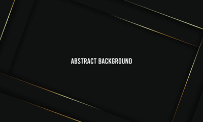 Abstract modern arts black with golden lines background, Luxury design.