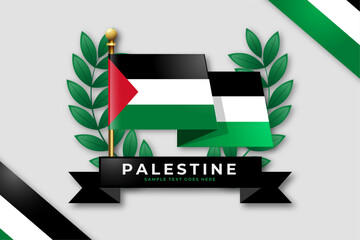 Flat design Palestine background. free Palestine paint flag illustration design.