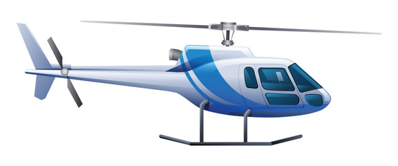 Helicopter side view vector isolated illustration