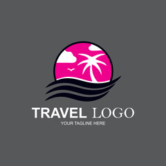 Travel logo. Travel time. Vector illustration.