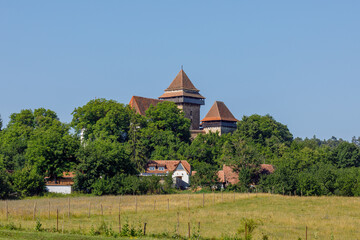 The fortified church of Viscri in Romania	