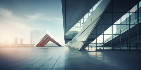 Geometry and perspective of modern architecture - obrazy, fototapety, plakaty