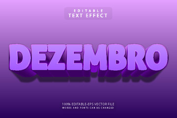 Dezembro editable text effect 3 dimension emboss modern style