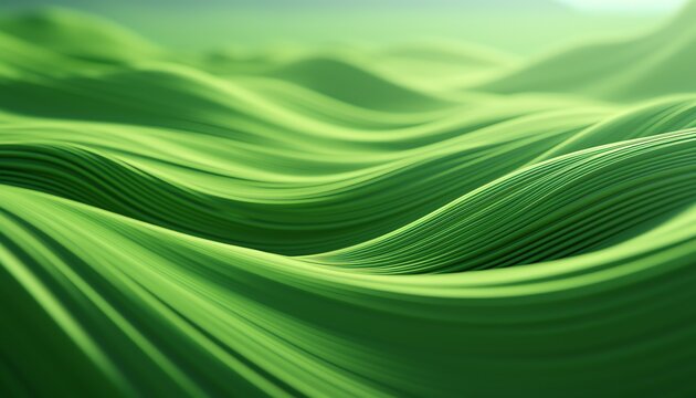 Calming wavy pattern resembling wind blow green background