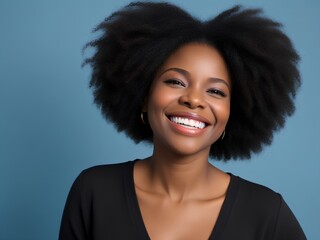 African woman smiling face in studio