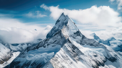 Snowy Peaks from Above: A Drone's Multi-Perspective Alpine Odyssey - obrazy, fototapety, plakaty