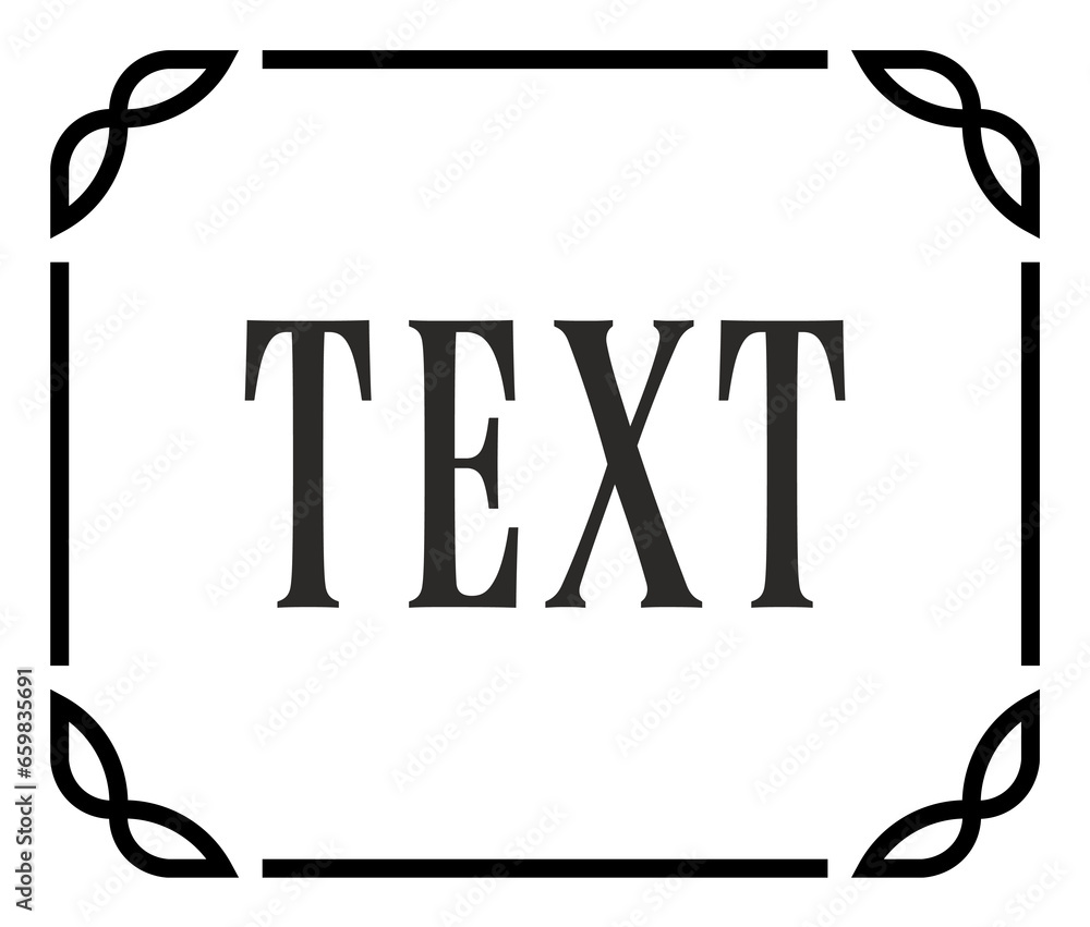Wall mural vector text logo border frame. ad unit or label background in retro style. advertisement message. fo