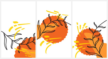 Abstract doodle art. Set of vector illustrations backgrounds