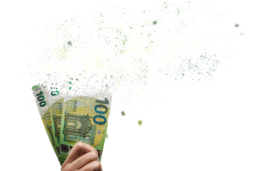 Euro bills disappear into thin air