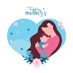 Vector hand drawn mother's day illustration