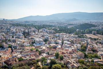 Fototapeta na wymiar Aerial cityscape view of Athens capital of Greece