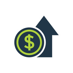 Cost rising icon. Clipart image isolated on white background