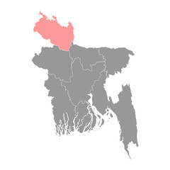 Rangpur division map, administrative division of Bangladesh.