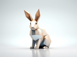  Low Poly Bunny 3D Illustration
