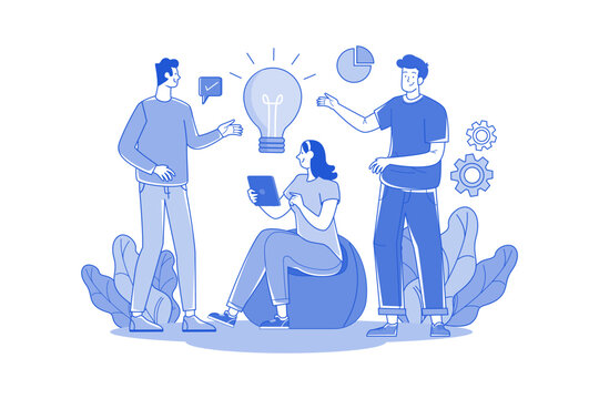 Concept of a group of people in teamwork