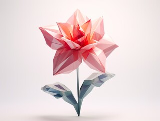 Low Poly 3D Flower Illustration